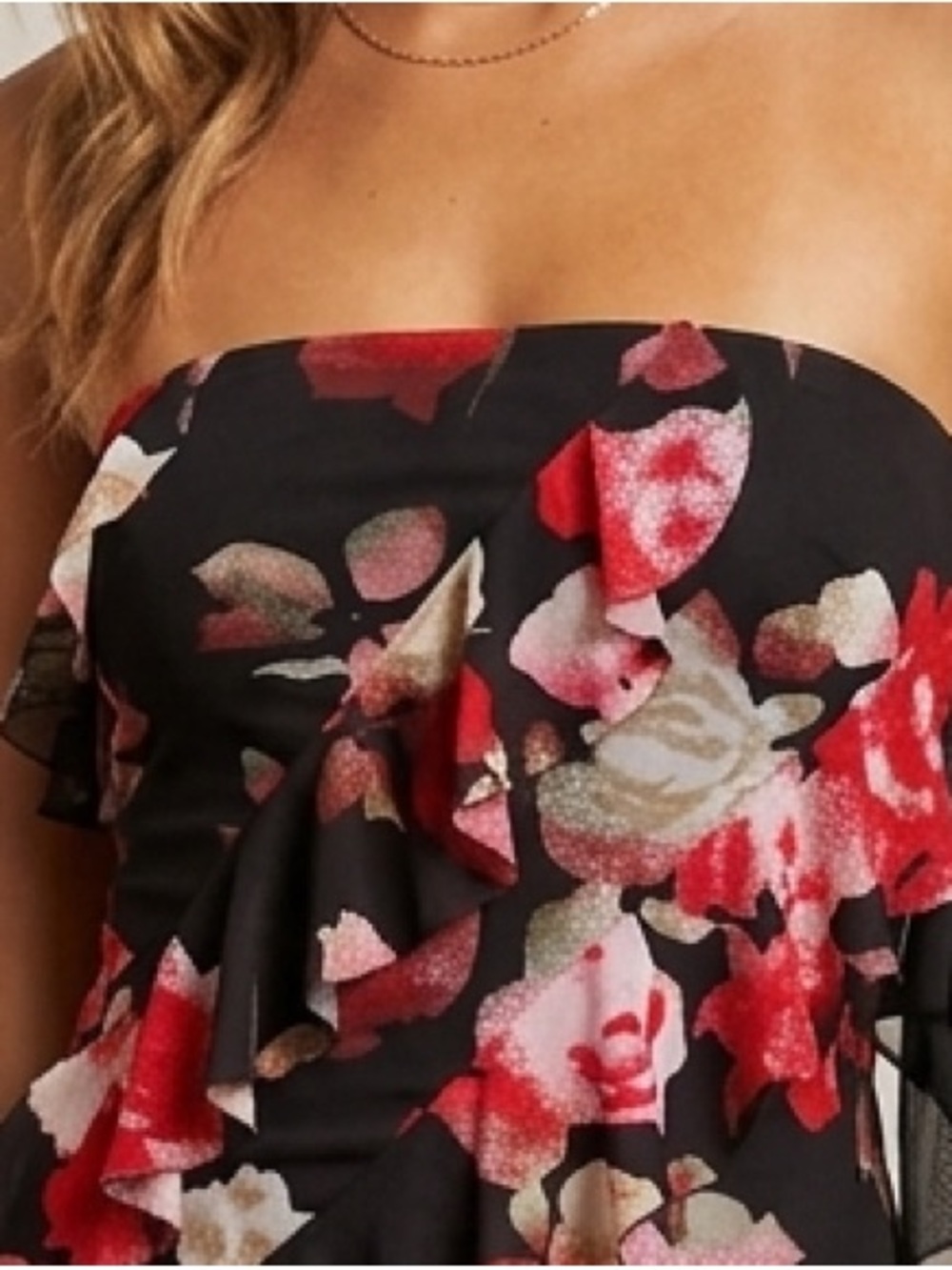 Strapless Ruffle Top Bonus Scarf - Picture 1 of 10